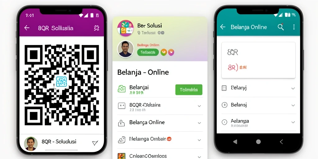Tampilan antarmuka aplikasi 8QR yang menarik dan mudah digunakan.