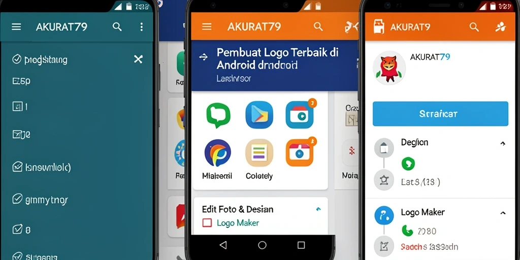 Antarmuka pengguna AKURAT79 yang memudahkan desain logo.