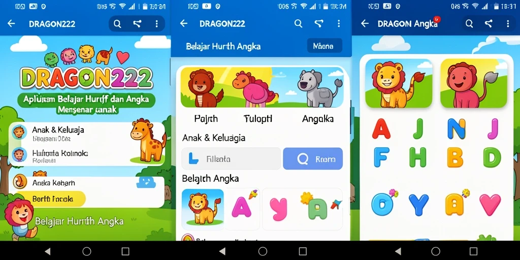 Tampilan aplikasi DRAGON222 yang menarik untuk anak-anak.