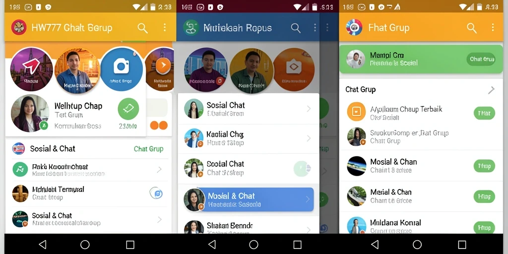 Antarmuka intuitif HW777 untuk chat grup yang interaktif.