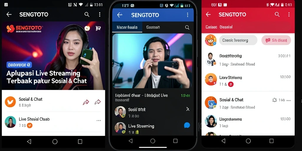 Tampilan antarmuka SENGTOTO saat Live Streaming dengan fitur interaksi.