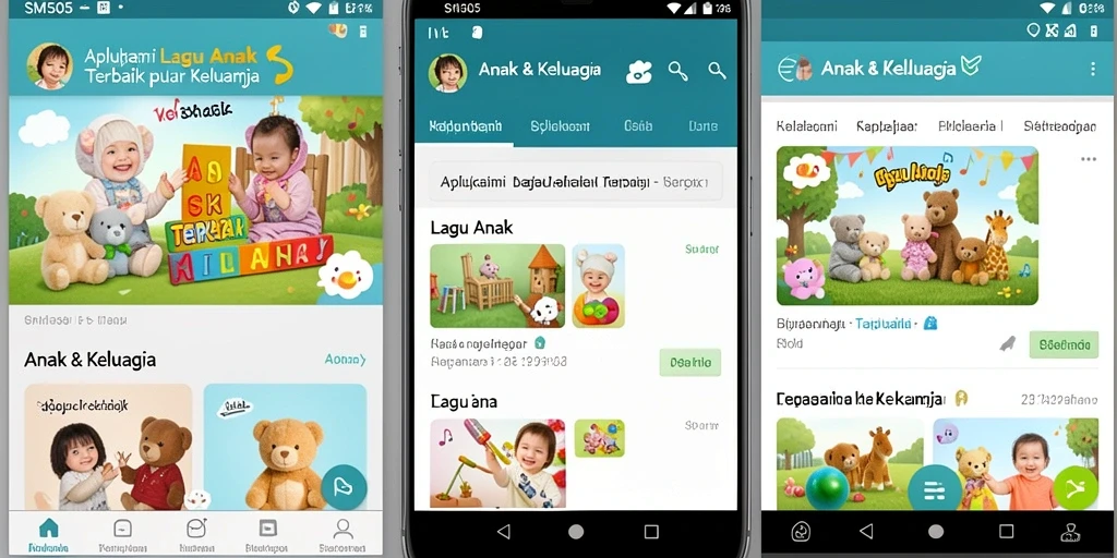 Antarmuka SM605 yang ramah anak dengan pilihan lagu yang beragam.