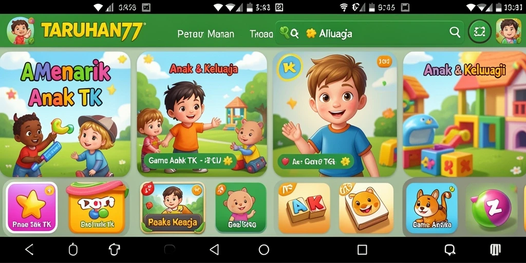 Antarmuka menarik dan edukatif dari TARUHAN77 untuk anak-anak.