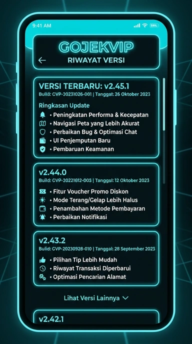 Riwayat Versi Aplikasi gojekvip untuk Pengguna Android